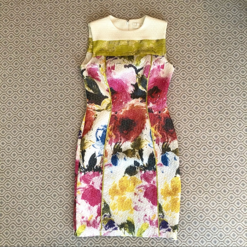Christian Siriano Floral Brocade Shift Dress